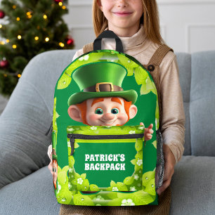 3D Leprechaun St. Patrick's Day Personalized Kids Printed Backpack
