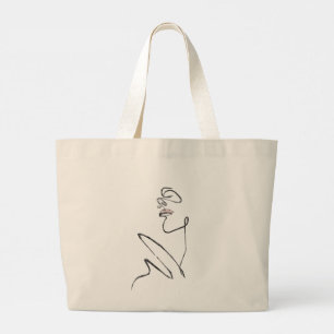 3D Line Art side B - Artist - CardArts Large Tote Bag
