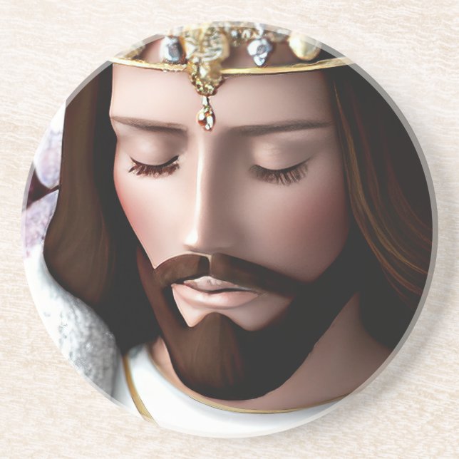 3D Look AI King of the Universe Jesus Coaster (Front)