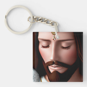 3D Look AI King of the Universe Jesus Key Ring