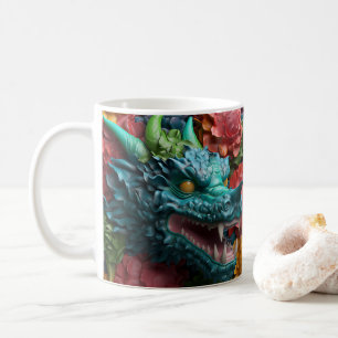 3D Looking Printed Bright Dragon Coffee Mug