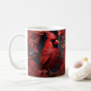 3D Looking Printed Cardinal Red Bird Coffee Mug