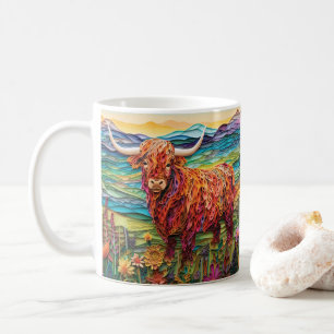 3D Looking Printed Highland Steer Coffee Mug