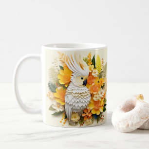 3D Looking Printed White Cockatoo Coffee Mug