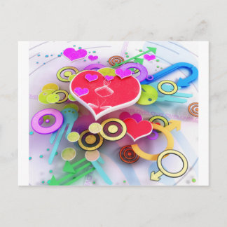 3d Love Heart Postcard