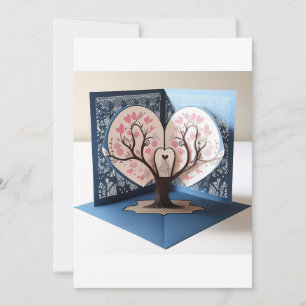 3D Love Tree Wedding Card