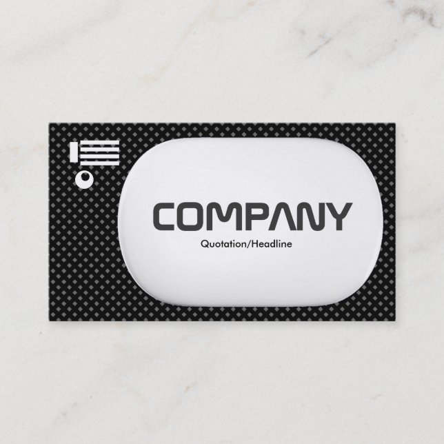 3d Lozenge - Black Net Texture Over Grey Business Card (Front)