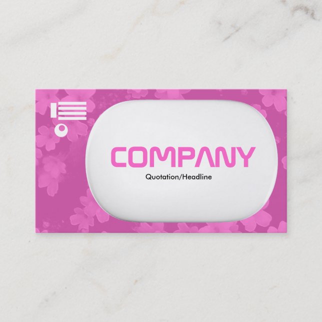 3d Lozenge - Flowers - Pink Business Card (Front)