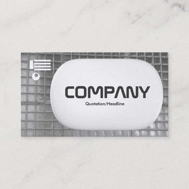 3d Lozenge - Glass Wall Black and White Business Card (Front)