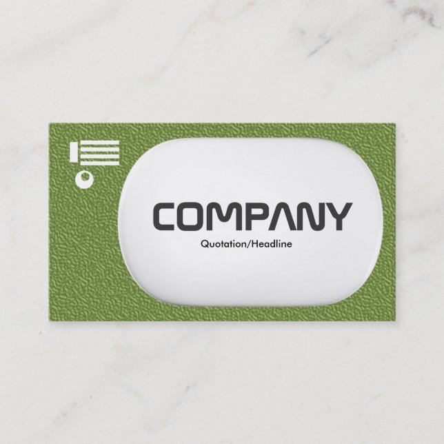 3d Lozenge - Green Embossed Texture Business Card (Front)