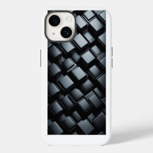 3D Luxury Black Metallic Phone Case - Sleek Dark