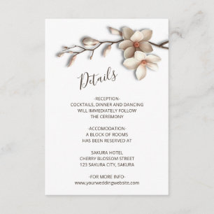 3D Magnolia Flowers White Details Enclosure Card