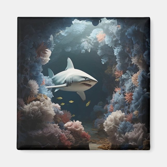 3D Menacing Shark Magnet (Front)