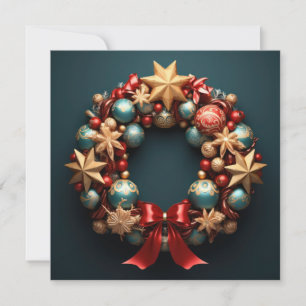 3D Merry Christmas Wreath Card