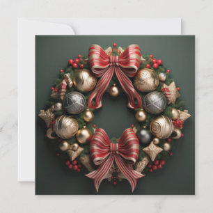3D Merry Christmas Wreath Card