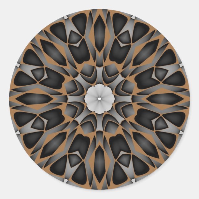 3D Mesmerising Mandala Classic Round Sticker (Front)