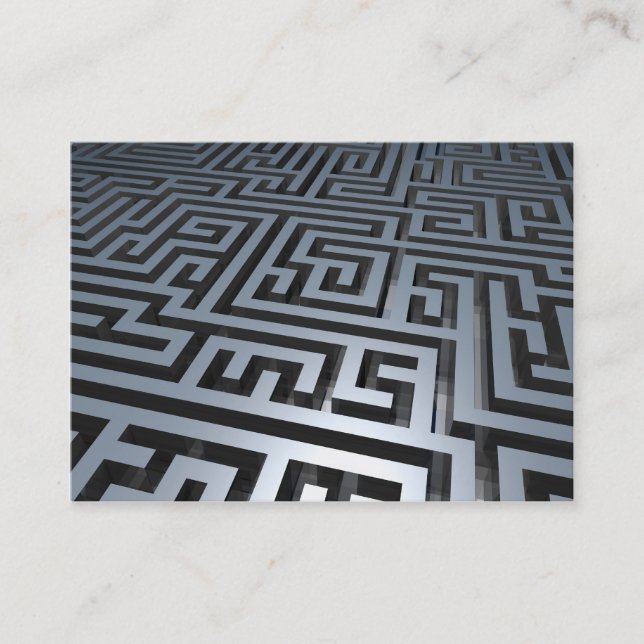 3d Metal Maze Business Card (Front)