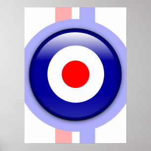 3d Mod target on Blue and red lines Poster