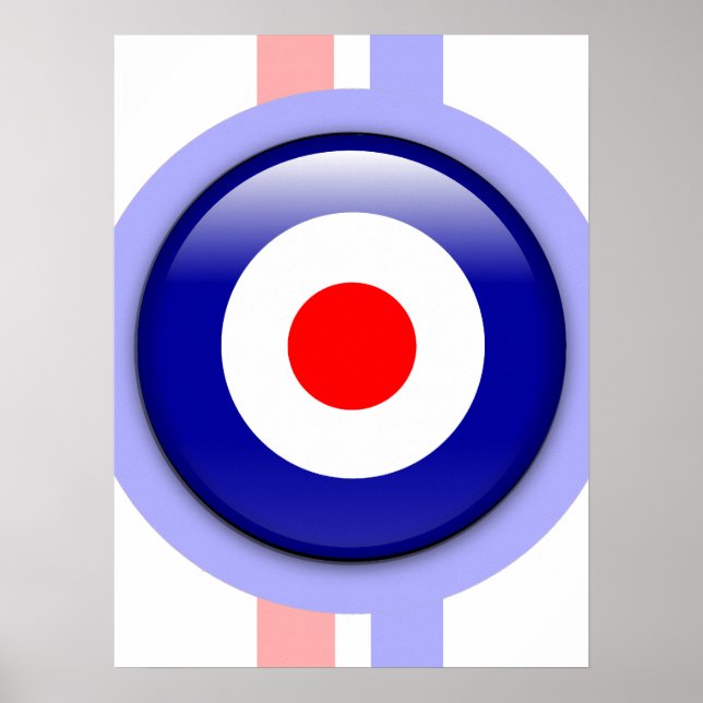 3d Mod target on Blue and red lines Poster (Front)