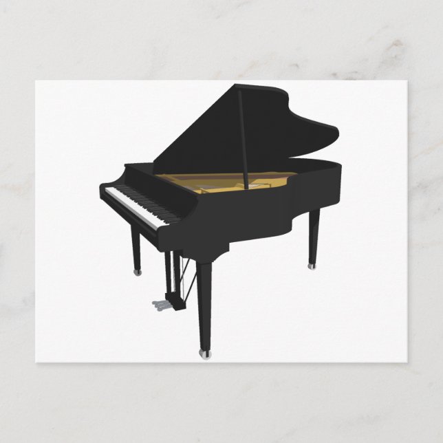 3D Model: Black Grand Piano: Postcard (Front)