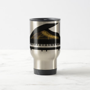 3D Model: Black Grand Piano: Travel Mug