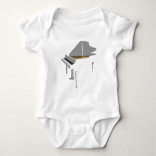 3D Model: White Grand Piano: Baby Bodysuit