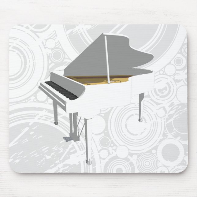 3D Model: White Grand Piano: Mousepad (Front)
