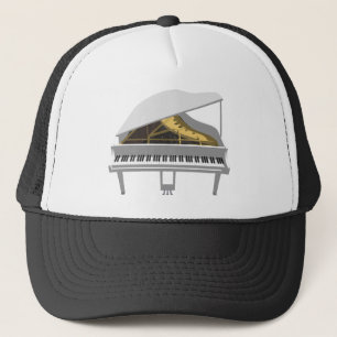 3D Model: White Grand Piano: Trucker Hat