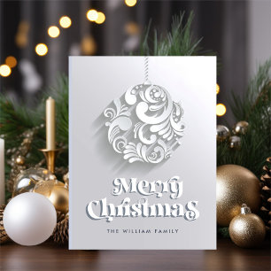 3D Modern Christmas Ornament Greeting Holiday Postcard