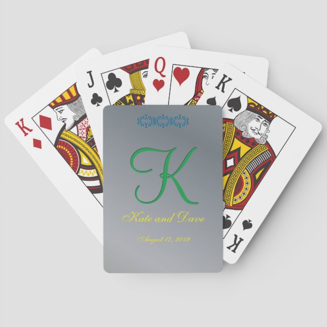 3d Monogram Pewter Playing Cards (Back)