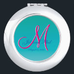 3d Monogram Turquoise Vanity Mirror<br><div class="desc">3d Monogram Turquoise</div>