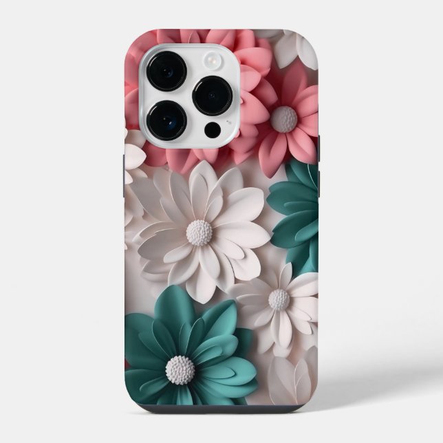 3D Multi-Coloured Daisies  iPhone Case (Back)