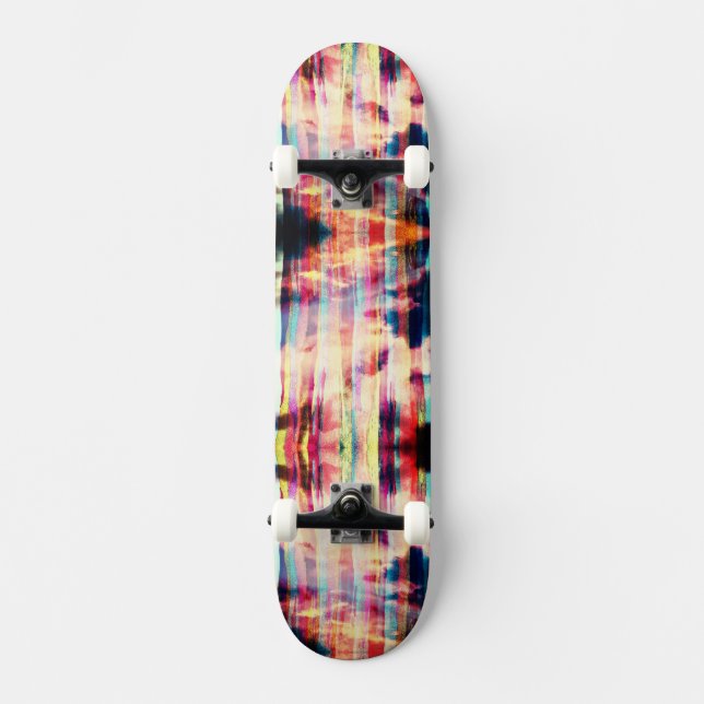 3D Neon Stripe Skies Skateboard (Front)