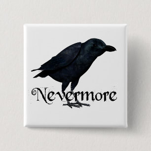 3D Nevermore Raven 15 Cm Square Badge