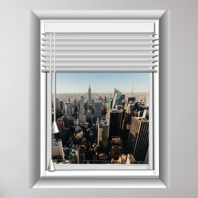 3D New York City Fake Window View Poster (Front)