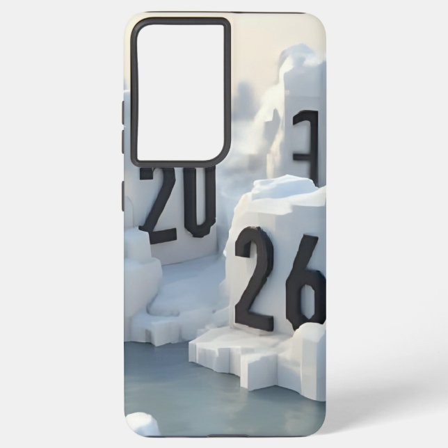  3D Number Design for New Year 2026 Samsung Galaxy S21 Ultra Case (Back)