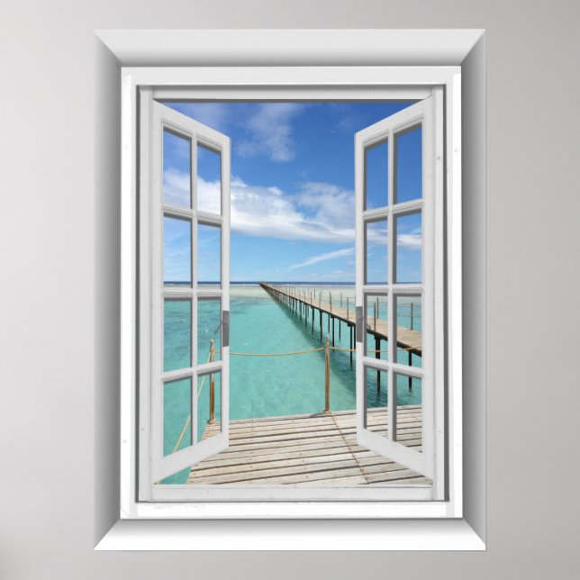 3D Ocean View Fake Window Poster (Front)