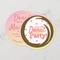 3D Ombre Pink Heart  Doughnut Sprinkle Swirl Round