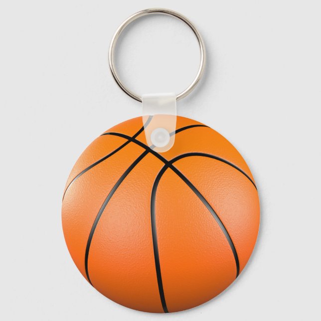3D orange basketball ball Key Ring (Front)