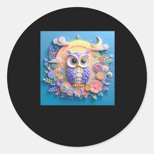 3d Owl #2 Sticker  (Front)