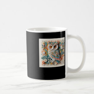 3d Owl #7 Sticker Coffee Mug