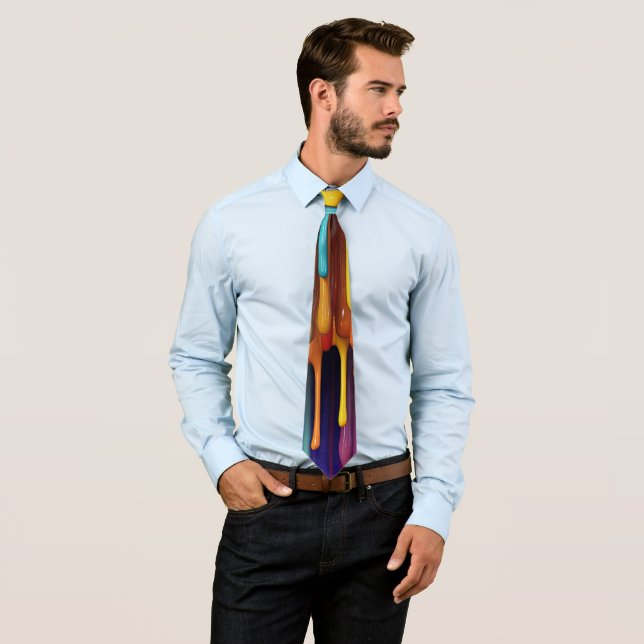 3D Paint Drips Neck Tie (In Situ)