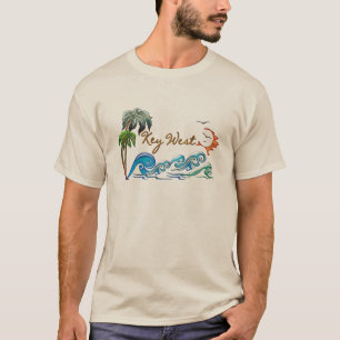 3d Palms, Waves & Sunset KEY WEST T-Shirt