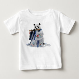 3D Panda in Traditional Chinese Hanfu Baby T-Shirt