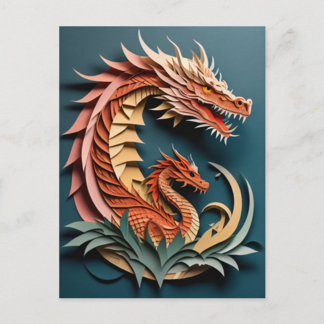 3D Paper Art Design T-shirt  Postcard (Front)