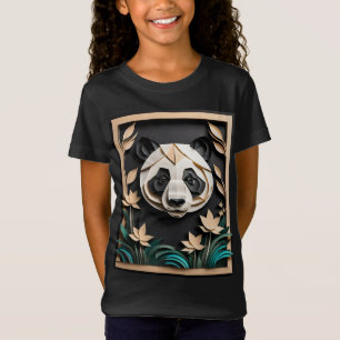 3D Paper Art Panda Design T-shirt