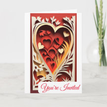 3D Paper Cutout Wedding Invitation