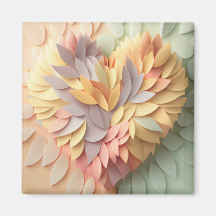 3D Pastel Heart  Magnet