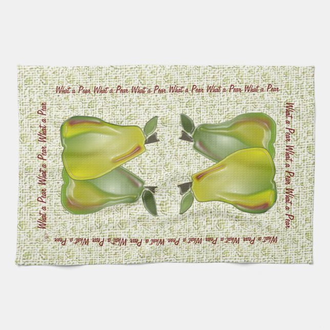 3D Pears (water specks) Tea Towel (Horizontal)