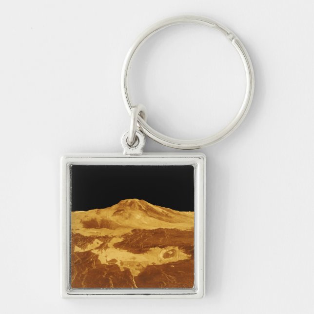 3D Perspective View of Maat Mons on Venus Key Ring (Front)